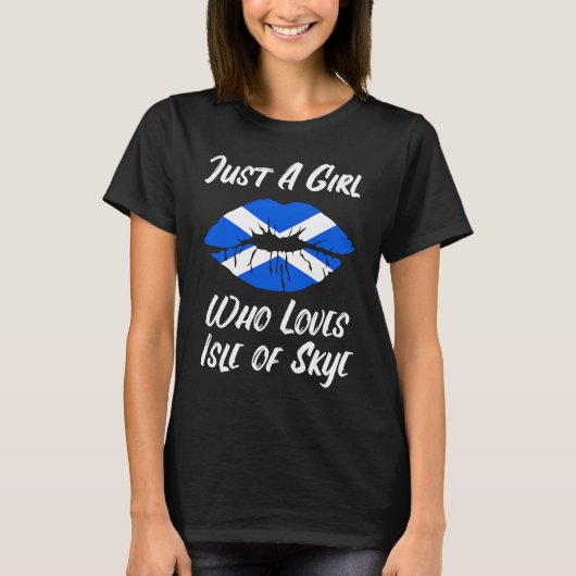 Lips Mouth Love Scottish Flag Isle of Skye T-shirt (Voorkant)