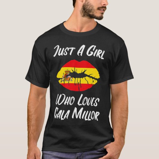 Lips Mouth Love Spaanse vlag Cala Millor T-shirt (Voorkant)