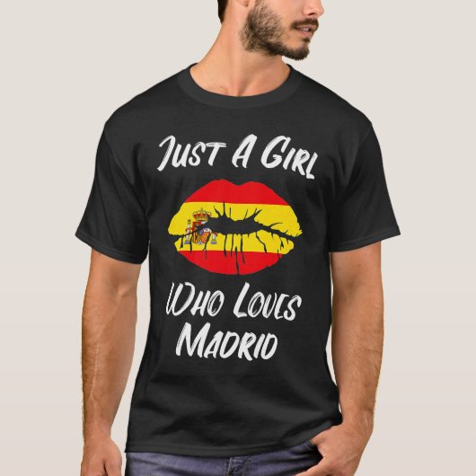 Lips Mouth Love Spain Flag Madrid T-shirt (Voorkant)