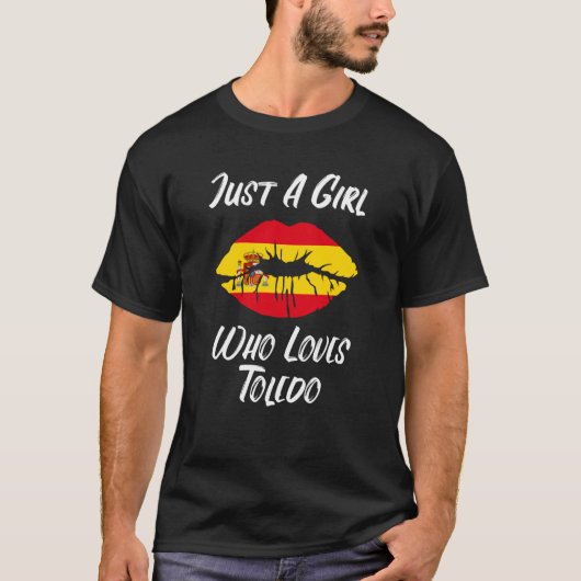Lips Mouth Love Spanish Flag Toledo T-shirt (Voorkant)
