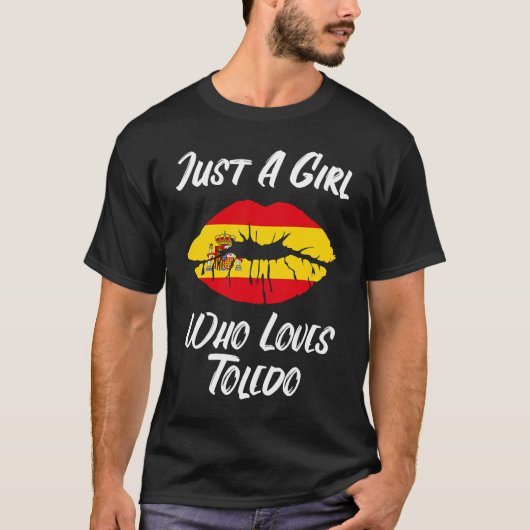 Lips Mouth Love Spanish Flag Toledo T-shirt (Voorkant)