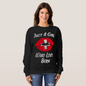 Lips Mouth Love Switzerland Flag Bern Trui (Voorkant volledig)