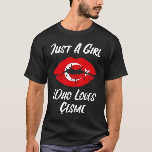 Lips Mouth Love Turkey Flag Cesme T-shirt (Voorkant)