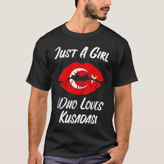 Lips Mouth Love Turkey Flag Kusadasi T-shirt (Voorkant)