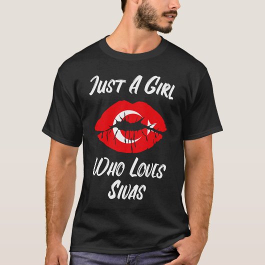 Lips Mouth Love Turkey Flag Sivas T-shirt (Voorkant)