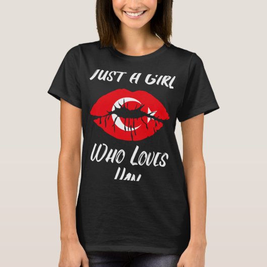 Lips Mouth Love Turkey Flag Van T-shirt (Voorkant)