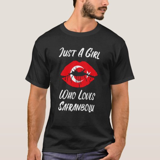 Lips Mouth Love Turkish Flag Saffranbolu T-shirt (Voorkant)