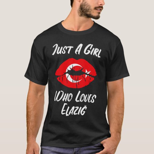 Lips Mouth Love Turkse vlag Elazig T-shirt (Voorkant)