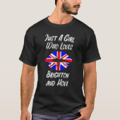 Lips Mouth Love Union Jack Flag Brighton and Hove T-shirt (Voorkant)