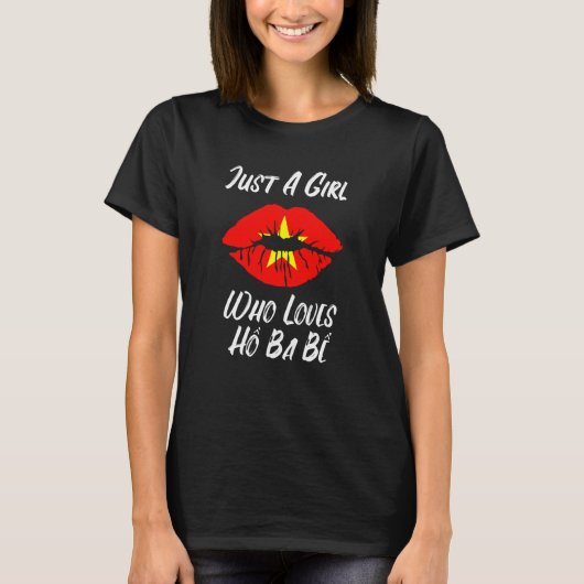 Lips Mouth Love Vietnamese Flag Ho Ba Be T-shirt (Voorkant)
