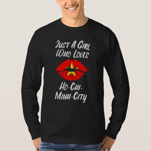 Lips Mouth Love Vietnamese Flag Ho Chi Minh City T-shirt (Voorkant)