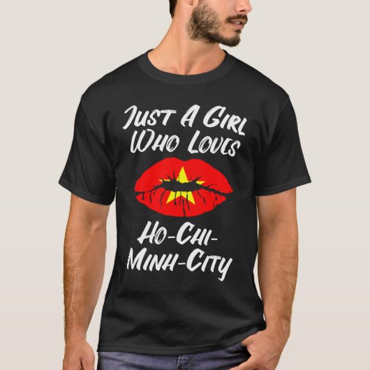 Lips Mouth Love Vietnamese Flag Ho Chi Minh City T-shirt (Voorkant)