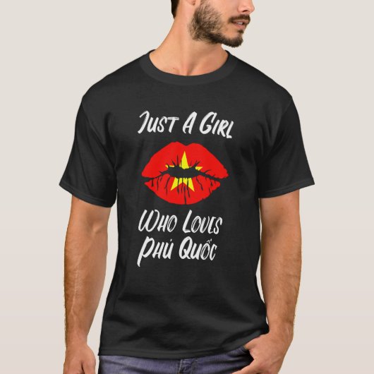 Lips Mouth Love Vietnamese Flag Phu Quoc T-shirt (Voorkant)