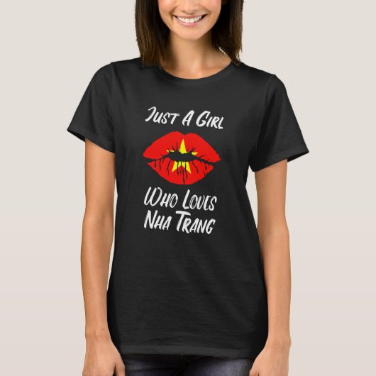 Lips Mouth Love Vietnamese vlag Nha Trang T-shirt (Voorkant)