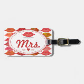 Lips Mrs Hipster  Retro Bride Bagagelabel (Voorkant horizontaal)