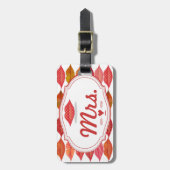 Lips Mrs Hipster  Retro Bride Bagagelabel (Voorkant verticaal)