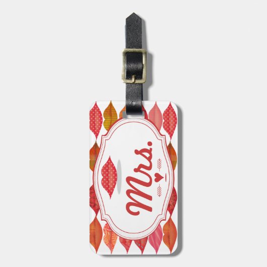 Lips Mrs Hipster  Retro Bride Bagagelabel (Voorkant verticaal)