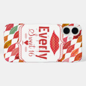 Lips Mrs Hipster  Retro Bride Case-Mate iPhone Case (Achterkant (horizontaal))