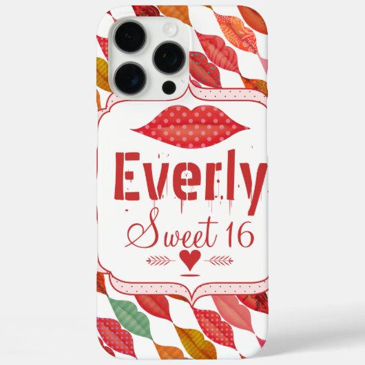 Lips Mrs Hipster Retro Bride Case-Mate iPhone Case (Achterkant)