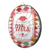 Lips Mrs Hipster  Retro Bride Dartbord (Voorkant Rechts)