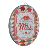 Lips Mrs Hipster  Retro Bride Dartbord (Voorkant Links)