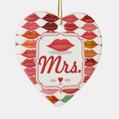 Lips Mrs Hipster Retro Bride Keramisch Ornament (Rechts)