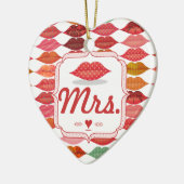 Lips Mrs Hipster Retro Bride Keramisch Ornament (Links)