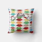 Lips Mrs Hipster Retro Bride Kussen (Achterkant)