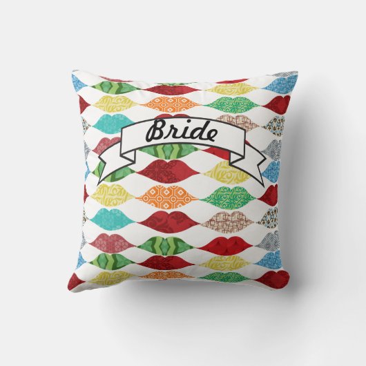 Lips Mrs Hipster  Retro Bride Kussen (Achterkant)