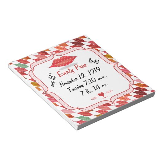 Lips Mrs Hipster  Retro Bride Notitieblok (Schuin)