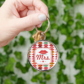 Lips Mrs Hipster Retro Bride Sleutelhanger (Hand)