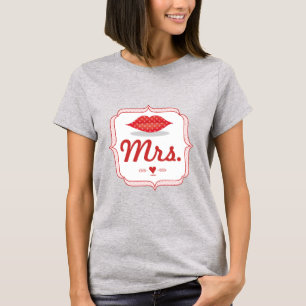 Lips Mrs Hipster Retro Bride T-shirt