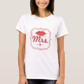 Lips Mrs Hipster Retro Bride T-shirt (Voorkant)