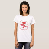 Lips Mrs Hipster Retro Bride T-shirt (Voorkant volledig)