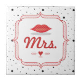Lips Mrs Hipster Retro Bride Tegeltje (Voorkant)