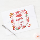 Lips Mrs Hipster  Retro Bride Vierkante Sticker (Envelop)