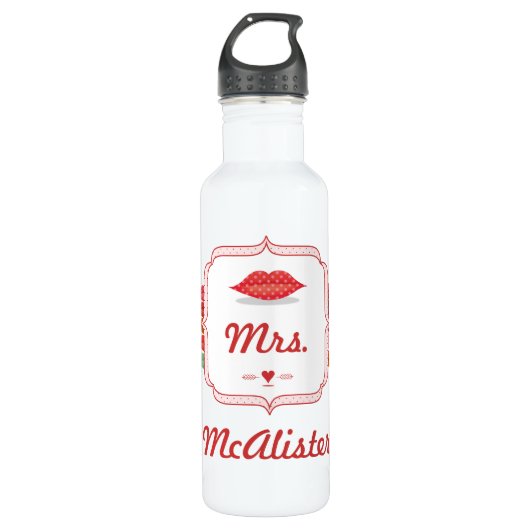 Lips Mrs Hipster  Retro Bride Waterfles (Voorkant)