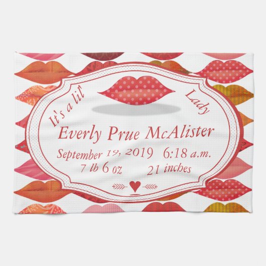 Lips Mrs Hipster  Retro Lil' Lady Theedoek (Horizontaal)