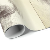 Lips & Neus Potlood Tekening Inpakpapier (Rol Hoek)