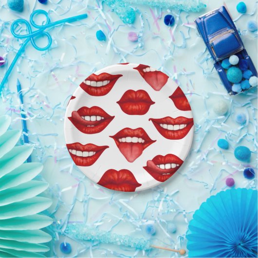 Lips Papieren Bordje (Feest)