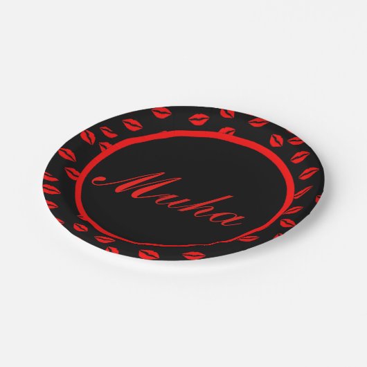 Lips Patroonpapier Borden Papieren Bordje (Gekanteld)