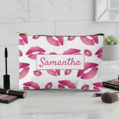 Lips Pattern Pink & White Etui
