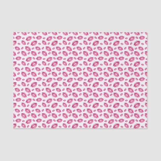 Lips Pattern Pink & White Tissuepapier (Voorkant)