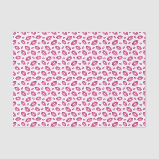 Lips Pattern Pink & White Tissuepapier (Voorkant)