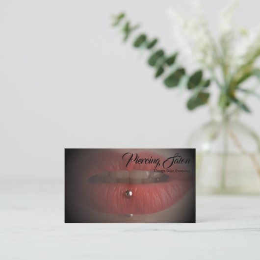 Lips Piercing foto Visitekaartje (Staand voorkant)