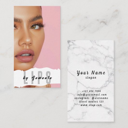 Lips PMU Microblading Henna Salon Visitekaartje (Voorkant / Achterkant)