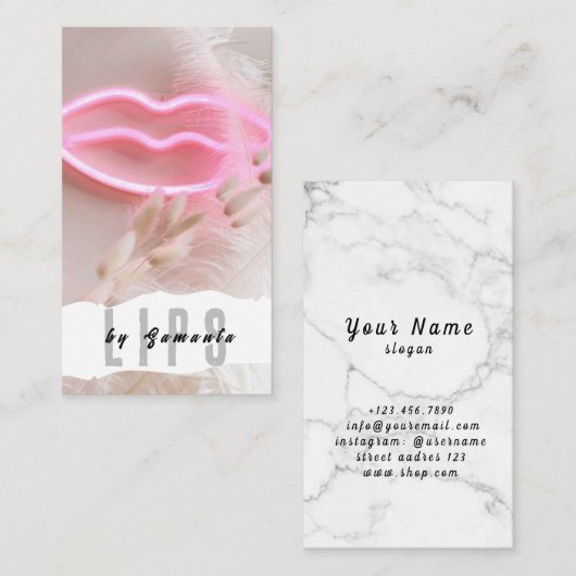 Lips PMU Microblading Henna Salon Visitekaartje (Voorkant / Achterkant)