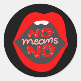 Lips pop Art No betekent geen toestemmingsbewustzi Ronde Sticker