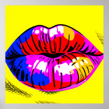 Lips pop art poster