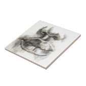 Lips Potlood Schets Keramische Fotostapel Tegeltje (Zijkant)